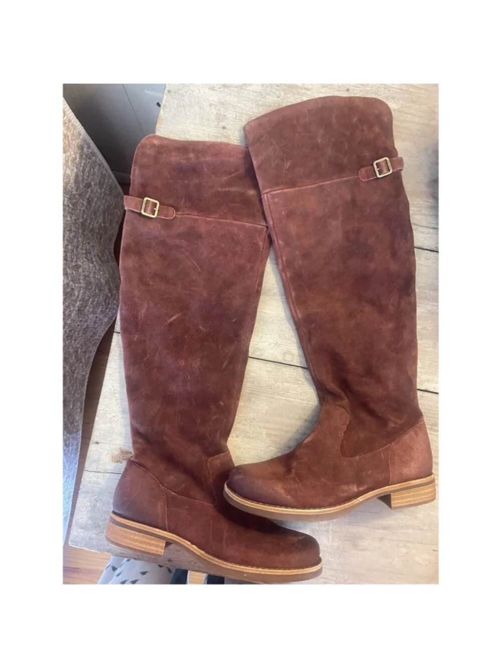 Kork-Ease Addison Over the Knee Suede Campus Riding Boot Rust 7 Distressed NEW!